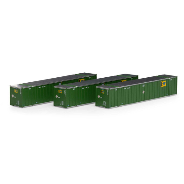 Athearn ATH17310 53' Stoughton Containers - EMP # 1 (3-Pack) N Scale