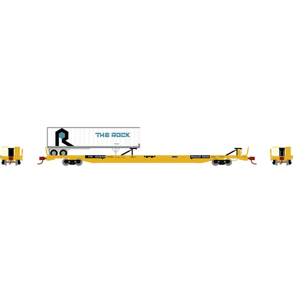 Athearn ATH14357 F89F Flat Car w/ 40' Trailer TTX #153958 - RIZ N Scale