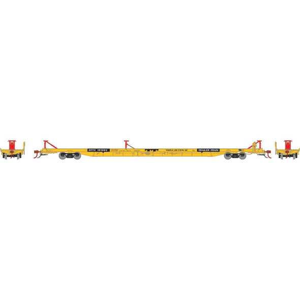 Athearn ATHG69599 F89F 89' Trailer RTTX/Yellow #151894 Flat Car HO Scale