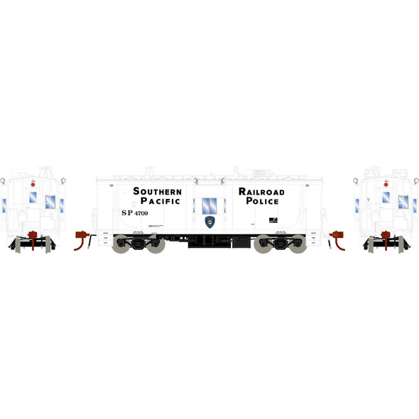 Athearn ATHG78595 C-50-9 ICC Caboose w/ Lights - SP/Police #4709 HO Scale