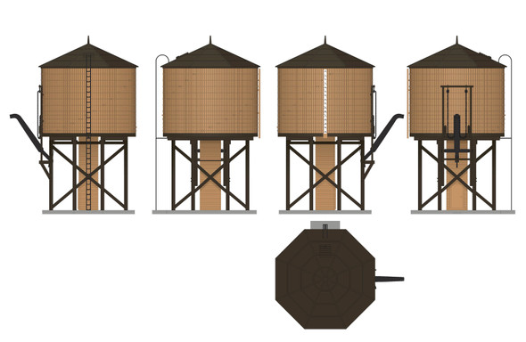 Broadway Limited Imports 7926 Water Tower, Weathered Brown, Unpowered HO Scale