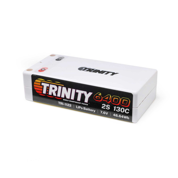 Trinity TRI-1122 7.6V 6400mAh 2S 130C Shorty LiPo Battery w/ 5mm Bullets Connectors