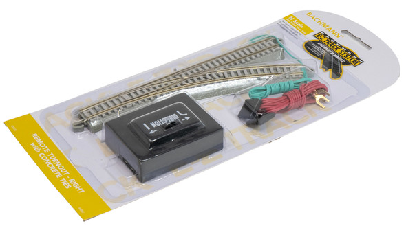 Bachmann 44062 E-Z Track with Concrete Ties - Remote Turnout - Right - N Scale