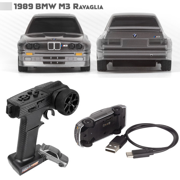 HPI 160991 1/64 Nano-TTR 2WD BMW M3 Ravaglia Dark Silver Touring Car w/ Remote