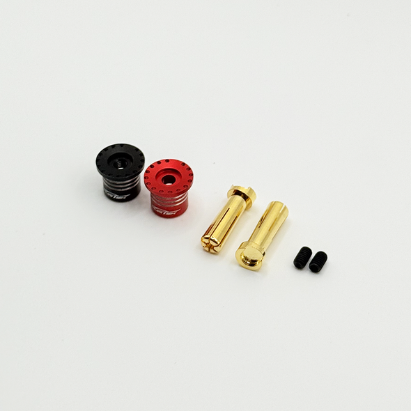 Furitek FUR-2682 Heatsink Bullet Plug Grips w/ 5mm Bullets (Black/Red)