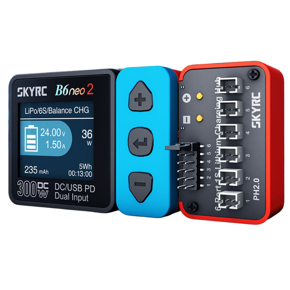 SkyRC OSH 6-Port 1S Lithium Battery Charging Hub w/ PH2.0 Connector