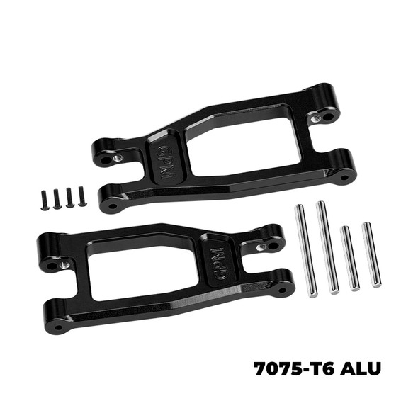 GPM Aluminum 7075-T6 Alloy Front Upper Suspension Arms Black for Tamiya DT-04