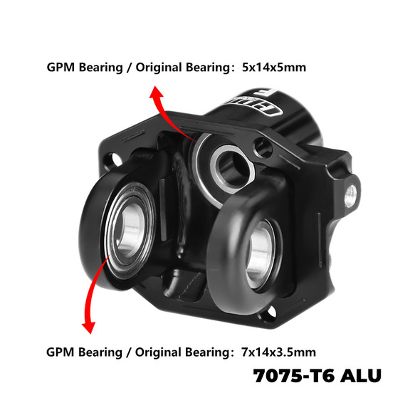 GPM Alum Front Axle Oversize Bearing Diff Cover Case Silver for Vanquish 1/10 H10