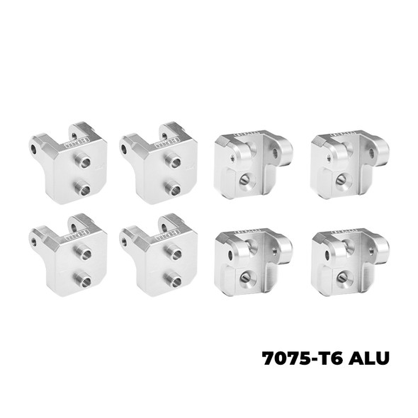 GPM Aluminum Alloy Front & Rear Upper Shock Mount Silver for Losi 1/8 LMT 2.0