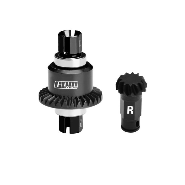 GPM 4140 Carbon Steel + Alum Rear Diff Gear Set 12/30T Black for 1/18 Granite Grom