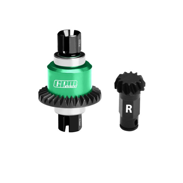 GPM 4140 Carbon Steel + Alum Rear Diff Gear Set 12/30T Green for 1/18 Granite Grom