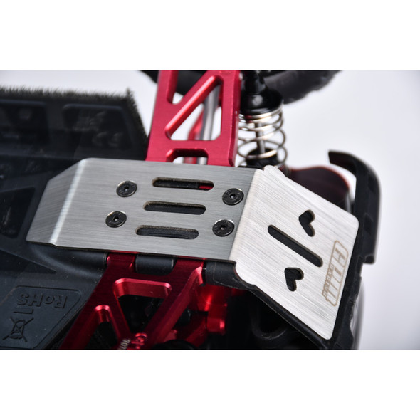 GPM Stainless Steel Front & Rear Chassis Skid Thick 1mm for Arrma 1/18 Granite GROM