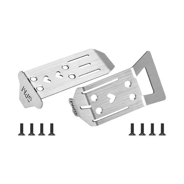 GPM Stainless Steel Front & Rear Chassis Skid Thick 1mm for Arrma 1/14 TYPHON GROM
