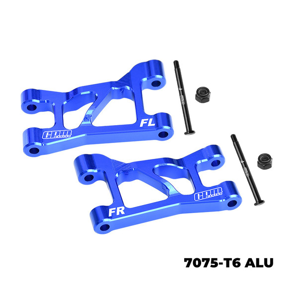 GPM Aluminum 7075-T6 Alloy Front Upper Suspension Arms Blue for 1/16 Mini Slash