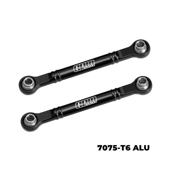 GPM Alum 7075-T6 Alloy Front Steering Toe Links 51mm Black for 1/16 Mini Slash