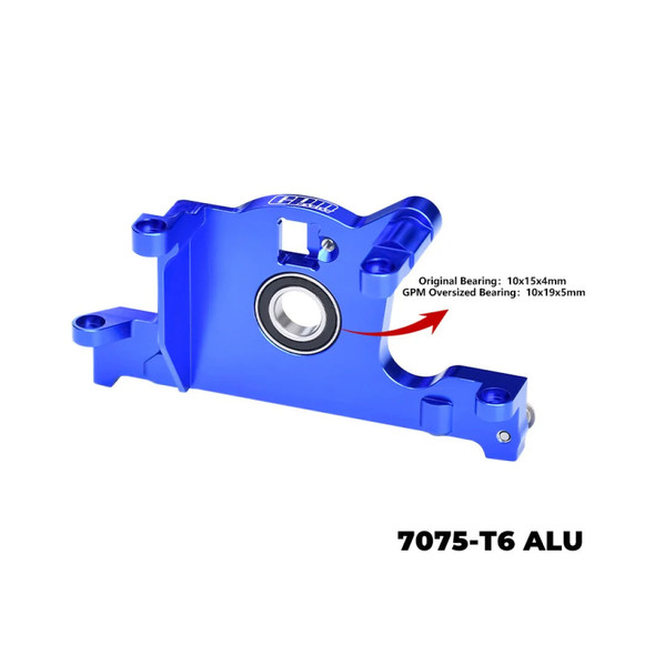 GPM Aluminum Alloy Bearing Motor Mount Blue for Traxxas 1/8 JATO / 1/10 Rustler