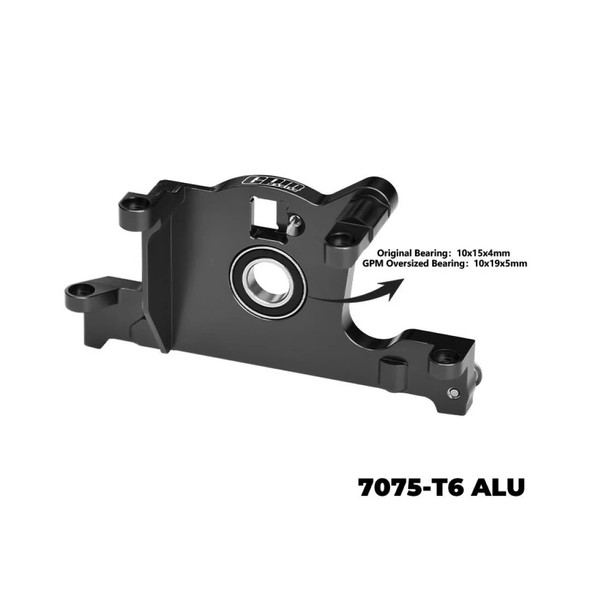 GPM Aluminum Alloy Bearing Motor Mount Black for Traxxas 1/8 JATO / 1/10 Rustler