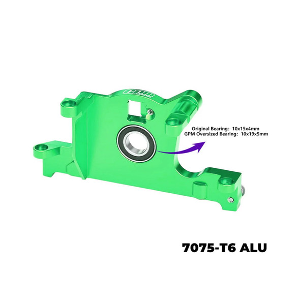 GPM Aluminum Alloy Bearing Motor Mount Green for Traxxas 1/8 JATO / 1/10 Rustler
