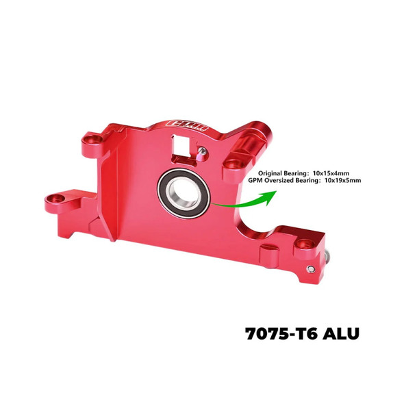 GPM Aluminum Alloy Bearing Motor Mount Red for Traxxas 1/8 JATO / 1/10 Rustler