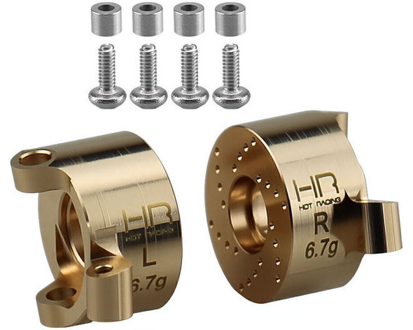 Hot Racing SXTY21H - Brass Front Steering Knuckles for SCX30