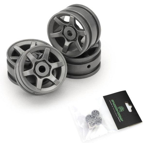 Orlandoo Hunter 6-Spokes Wheels Chrome (4) : 1/35 Rock Crawler Kit