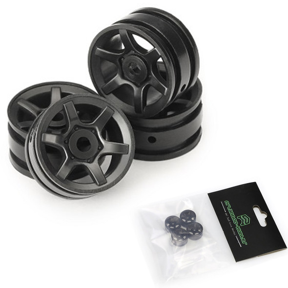 Orlandoo Hunter 6-Spokes Wheels Black (4) : 1/35 Rock Crawler Kit