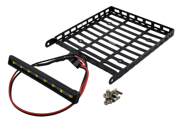 NHX RC Mini Roof Luggage Rack w/ LED Light Bar for SCX24 / TRX-4M