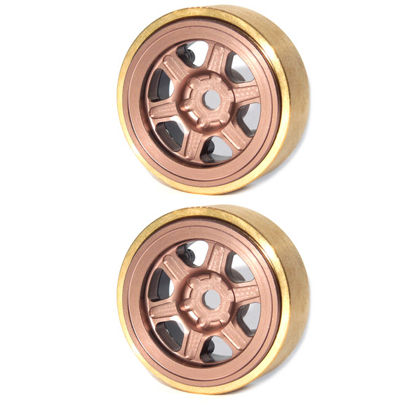 SSD RC SSD00426 1.0" Aluminum / Brass Slot Beadlock Wheels (2)