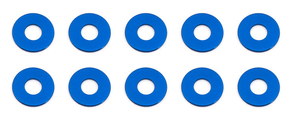 Associated 31384 Bulkhead Washers, 7.8x0.5 mm, blue aluminum (10)