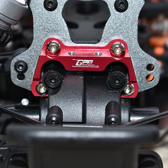 GPM Racing Aluminium Front Bumper Mount Set Red : Losi 1/10 Lasernut U4