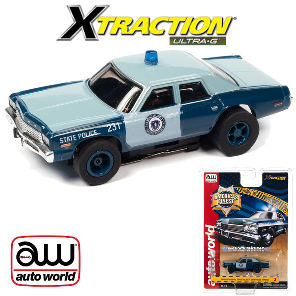 Auto World Xtraction 1974 Dodge Monaco Massachusetts State Police HO Slot Car