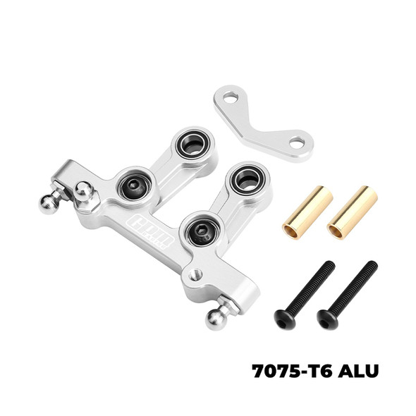 GPM 7075-T6 Aluminum Steering Assembly Silver for Tamiya 1/10 DT-04