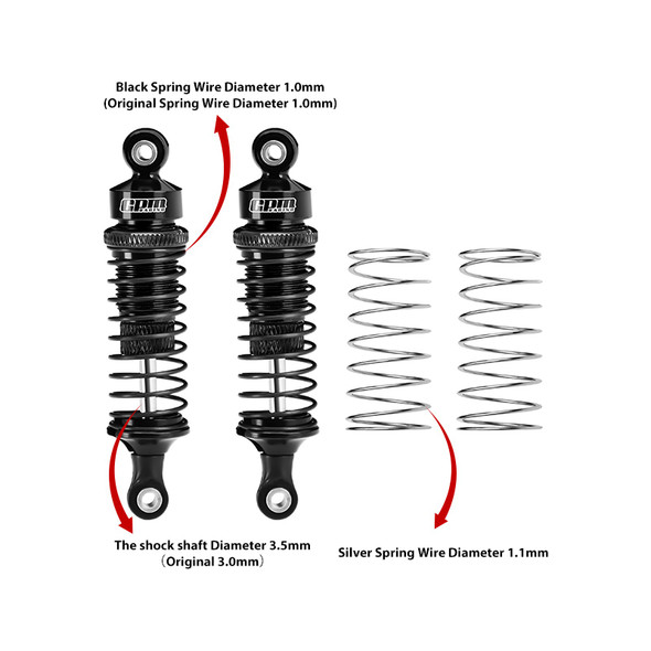 GPM Front Adjustable Spring Shock Absorber 70mm Sky Blue for Tamiya 1/10 DT-04