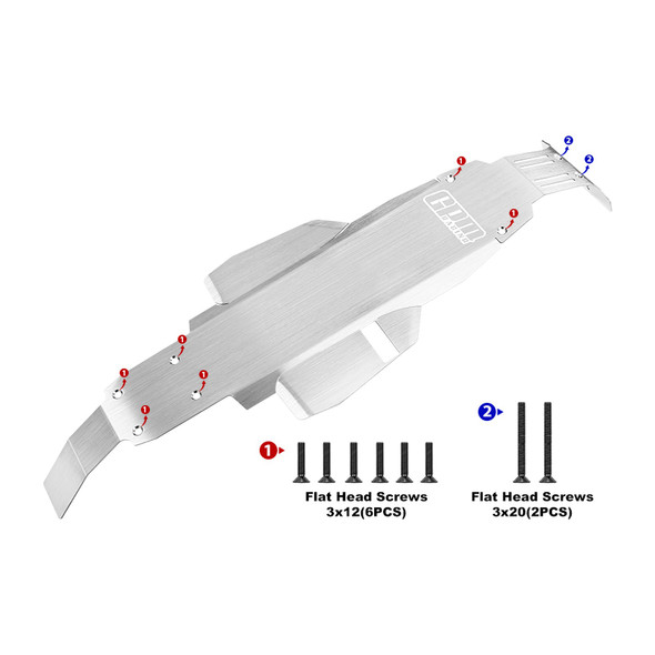 GPM Stainless Steel Integrated Chassis Skid Kit for Tamiya 1/10 DT-04 Fighter Nxgen