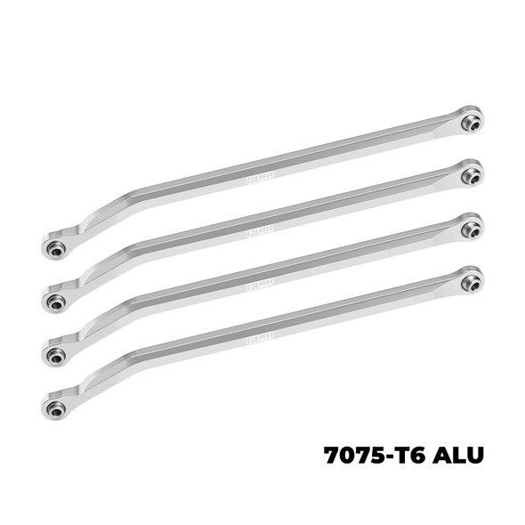 GPM 7075-T6 Alloy Aluminum Lower Link Bar Set Silver for Vanquish 1/10 H10 Optic
