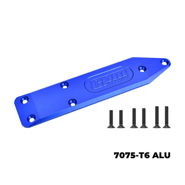 GPM Alum Rear Chassis Skid Plate Brace Thick 5mm Blue for 1/8 NOTORIOUS 6S V6