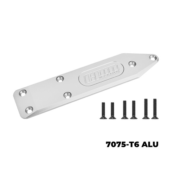 GPM Alum Rear Chassis Skid Plate Brace Thick 5mm Silver for 1/8 NOTORIOUS 6S V6