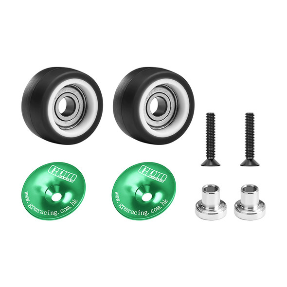 GPM Aluminum Wheelie Bar Wheel & Bearing Green for Traxxas Mini XRT / Mini Maxx