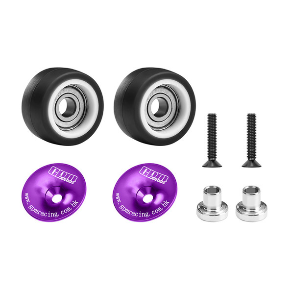 GPM Aluminum Wheelie Bar Wheel & Bearing Purple for Traxxas Mini XRT / Mini Maxx