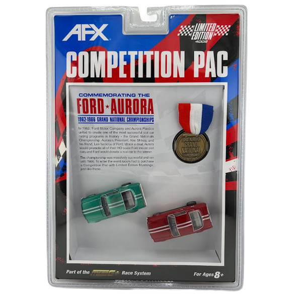AFX 22085 1966 Ford Aura Metallic Green & Red | HO Slot Car Competition Pac (2)