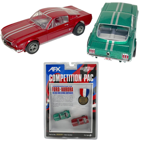 AFX 22085 1966 Ford Aura Metallic Green & Red | HO Slot Car Competition Pac (2)