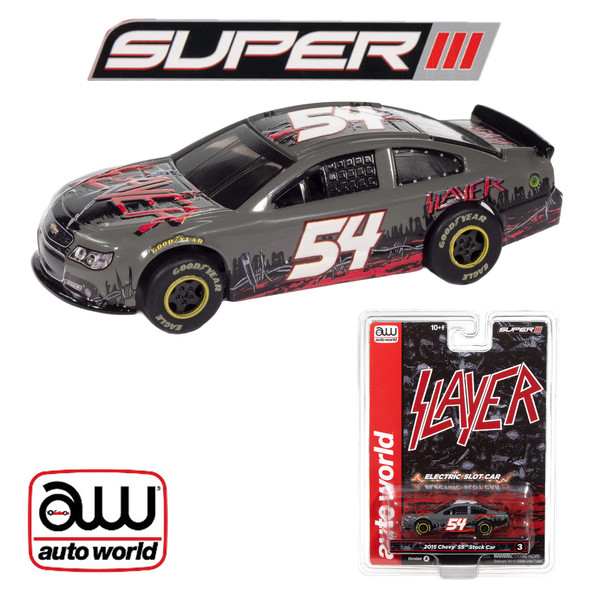 Auto World Super III 2015 Chevy SS Slayer Gray HO Scale Slot Car