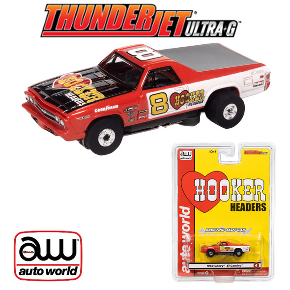 Auto World Thunderjet 1969 Chevy El Camino Red HO Scale Slot Car