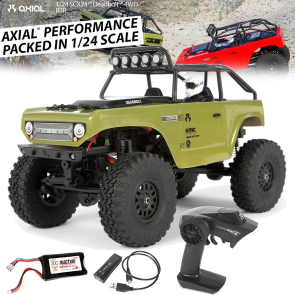 Axial 1/24 SCX24 Deadbolt 4WD Rock Crawler Brushed RTR Green AXI90081T2