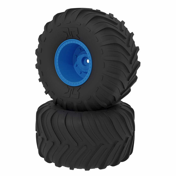 ARRMA ARA-2530 dBoots Chevron MT Tire/Wheel Set Blue (2) for 1/10 Gorgon