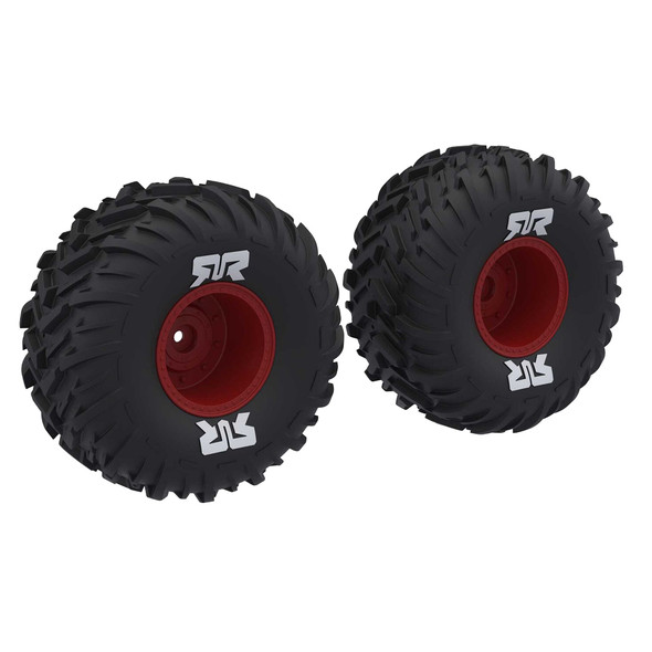 ARRMA ARA-2574 dBoots Cut Chevron MT Tire/Wheel Set Red (2) for 1/10 Gorgon