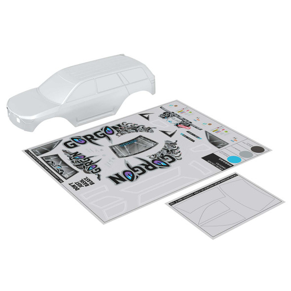 ARRMA ARA-2612 Clear Body w/ Decal Sheet & Window Mask for 1/16 Gorgon Grom