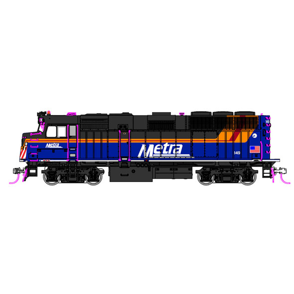 Kato 37-6575 EMD F40PH w/ Ditch Lights Chicago Metra #149 Locomotive HO Scale