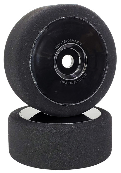 NHX RC 1/8  Alpha SH25 Black Pre-Glued Foam Tires/Wheels 104mm (2)