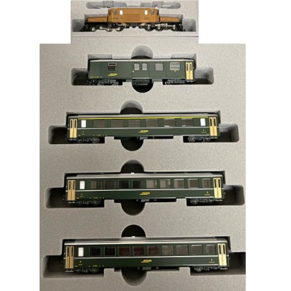 Kato 10-1987 Ge6/6-I Rhaetian Railway Crocodile EWI 5 Passenger Cars Set N Scale
